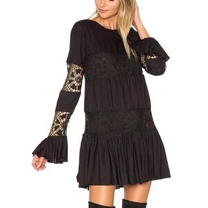 Tularosa Berkley lace crochet mini dress black